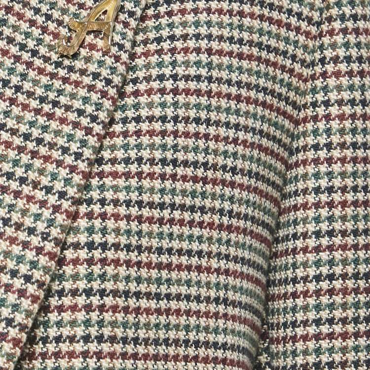 Pre Owned Sandro Multicolor Houndstooth Single Breasted Blazer L