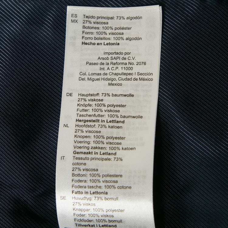 Pre Owned Sandro Navy Blue Gabardine Double Breasted Blazer S