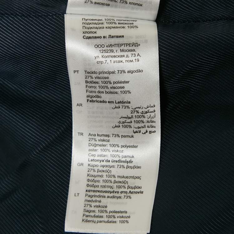 Pre Owned Sandro Navy Blue Gabardine Double Breasted Blazer S