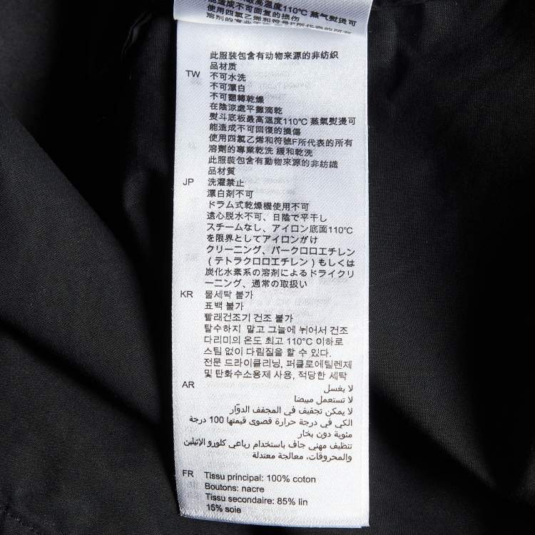 Pre Owned Sandro Black Cotton Ruffled Sleeveless Shirt L