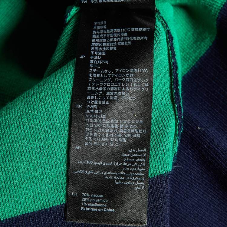 Pre Owned Sandro Blue/Green Smile Intarsia Knit Crewneck Sweater L