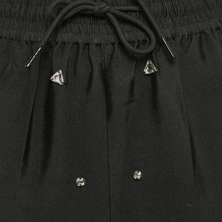 Pre Owned Sandro Black Rhinestone Gabardine Trousers S