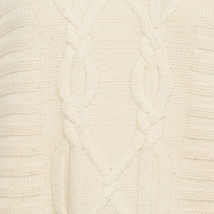 Pre Owned Sandro Cream Cable Knit Crewneck Sweater L