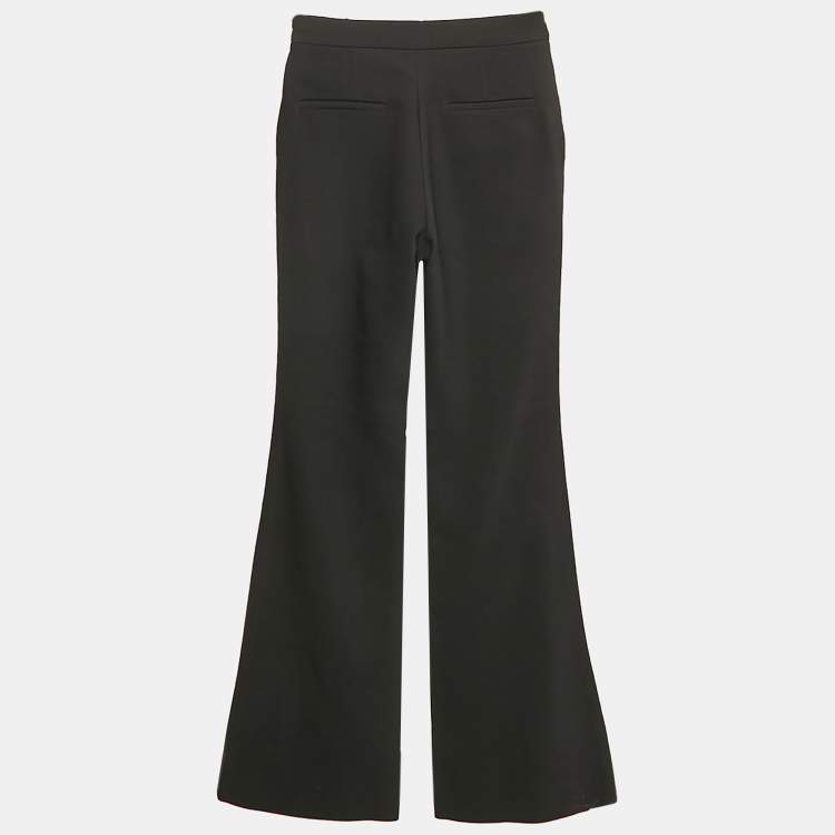 Pre Owned Sandro Black Stretch Cotton Flared Trousers S