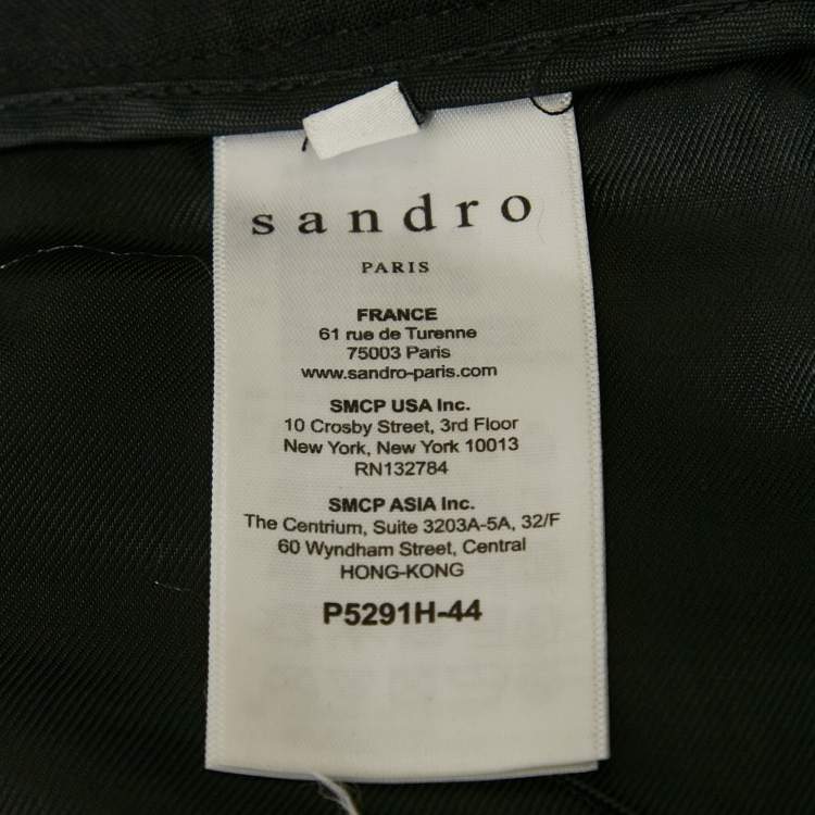 Pre Owned Sandro Black Stretch Cotton Flared Trousers S