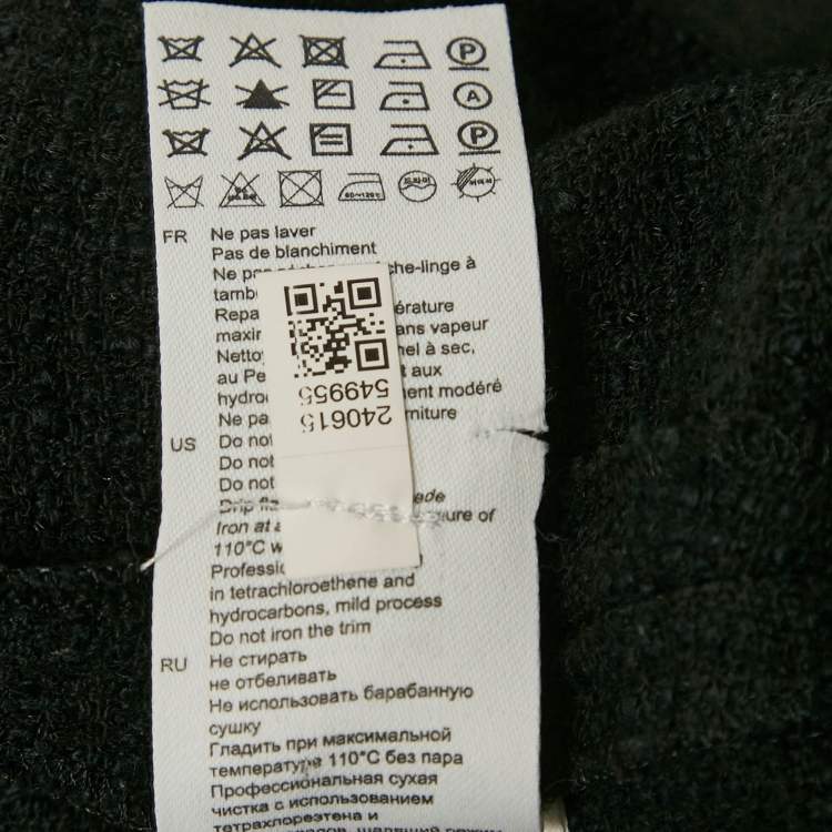 Pre Owned Sandro Black Tweed Pleated Button Front Mini Dress M