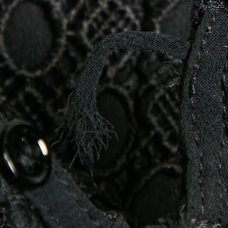Pre Owned Sandro Black Lace Guipure Mini Dress S