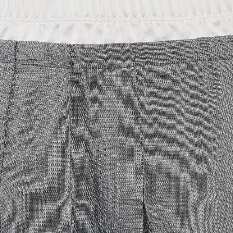 Pre Owned Sandro Grey Crepe Pleated Mini Skirt S