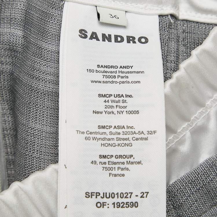 Pre Owned Sandro Grey Crepe Pleated Mini Skirt S