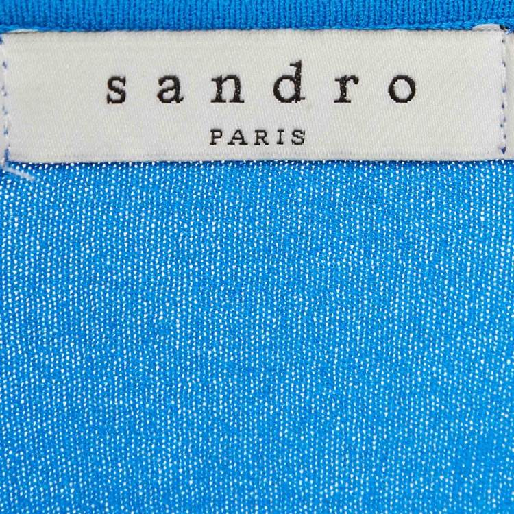 Pre Owned Sandro Blue Jersey Tank Top S