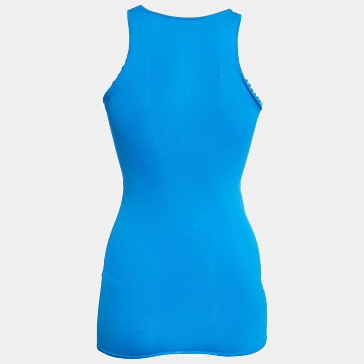 Pre Owned Sandro Blue Jersey Tank Top S