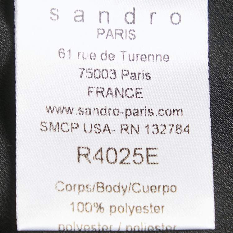Pre Owned Sandro Black Lace Flared Sleeveless Mini Dress S