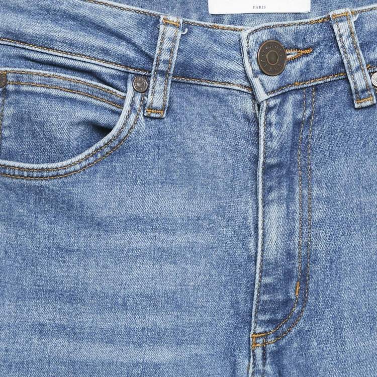 Pre Owned Sandro Blue Denim Skinny Jeans S Waist 35"