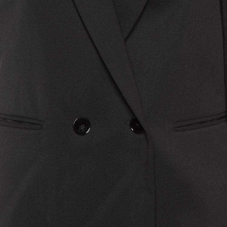 Pre Owned Sandro Black Wool Blend Double Breasted Blazer S