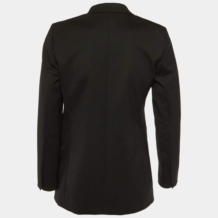 Pre Owned Sandro Black Wool Blend Double Breasted Blazer S