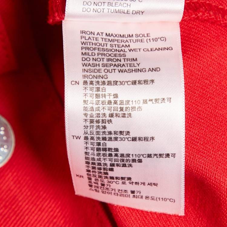 Pre Owned Sandro Red Denim Button Front Lace-Up Detail Jacket M