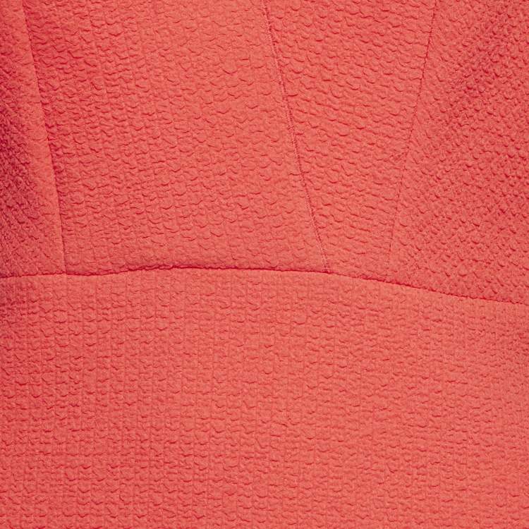 Pre Owned Sandro Orange Textured Jersey Tiered Mini Dress M
