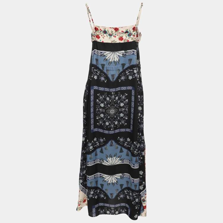 Pre Owned Sandro Multicolor Polyester Niels Mixed Media Print Maxi Dress S