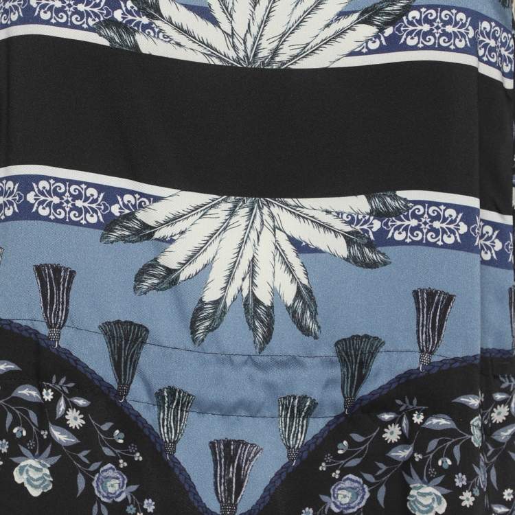 Pre Owned Sandro Multicolor Polyester Niels Mixed Media Print Maxi Dress S