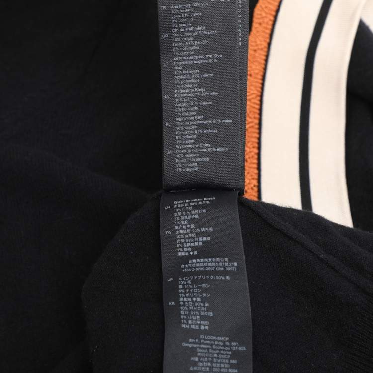 Pre Owned Sandro Black Wool Knit Full Sleeve V Neck Sweater M