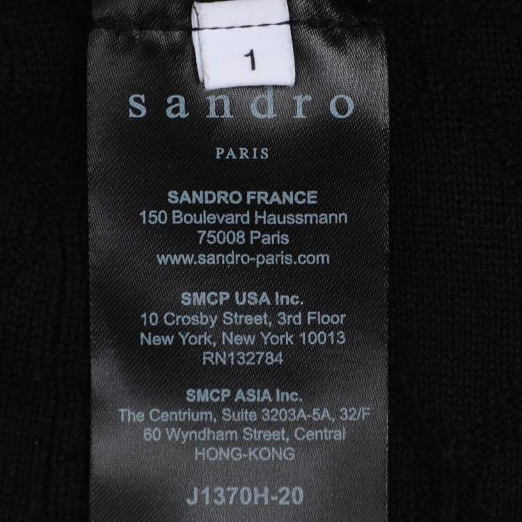 Pre Owned Sandro Black Knit Skirt and Top Set S