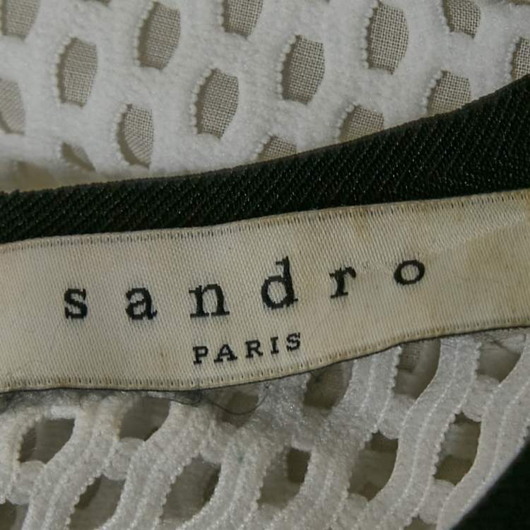 Pre Owned Sandro White Lace Mini Dress S