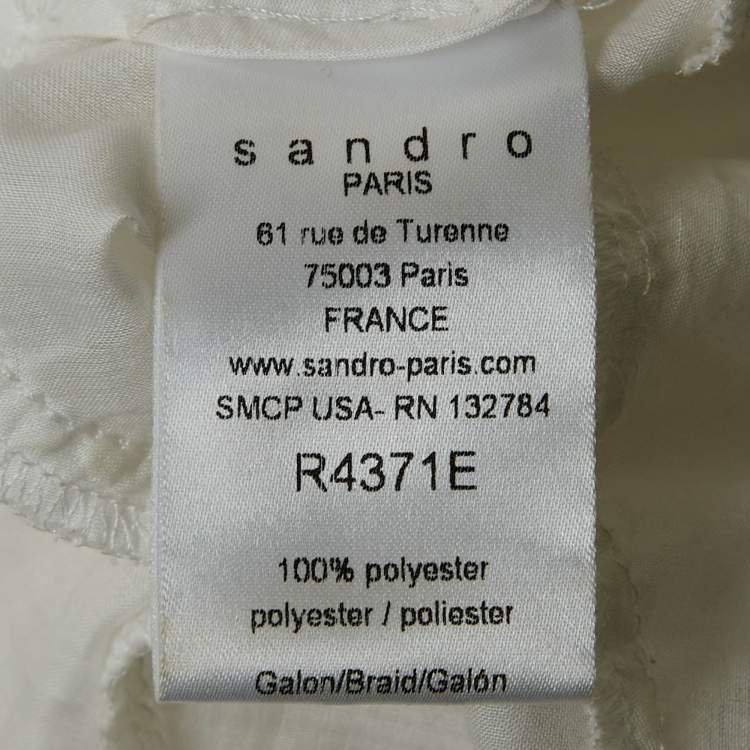 Pre Owned Sandro White Lace Mini Dress S