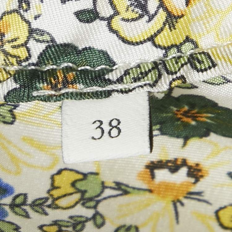 Pre Owned Sandro Multicolor printed Silk Belted Mini Dress M