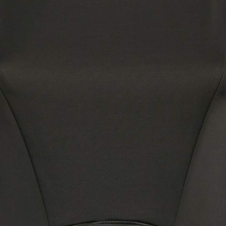 Pre Owned Sandro Black Jersey and Textured Crepe Mini Dress S