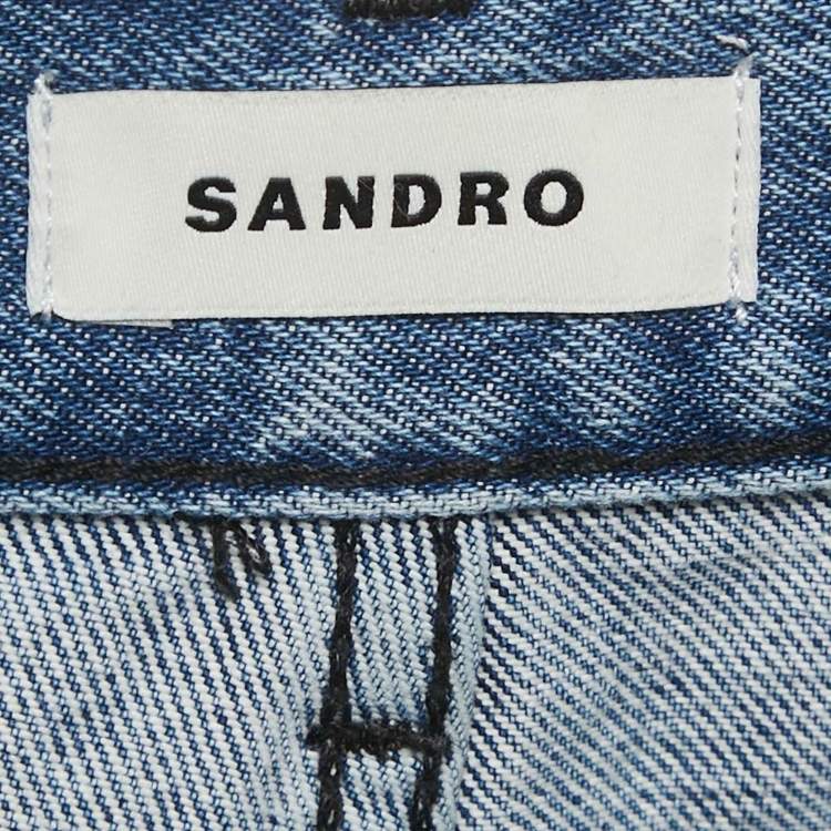 Pre Owned Sandro Grey Layered High Rise Jeans S Waist 26"