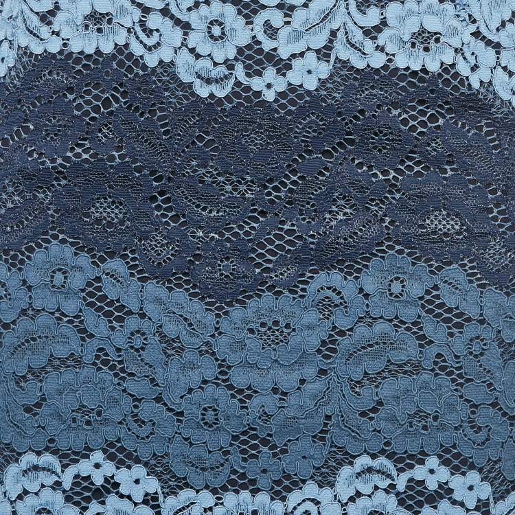 Pre Owned Sandro Blue Lace Midi Skirt S