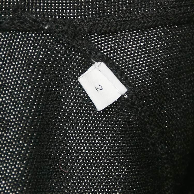 Pre Owned Sandro Black Wool Blend Open Front Cardigan M