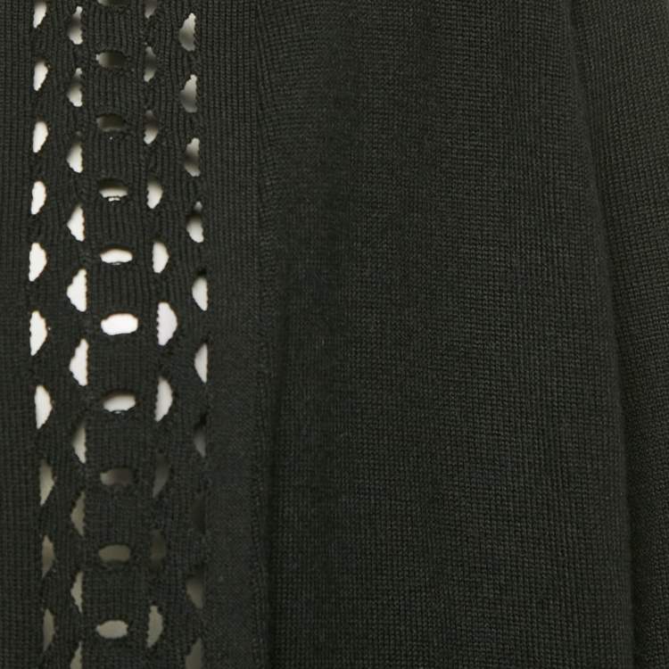 Pre Owned Sandro Black Wool Blend Open Front Cardigan M