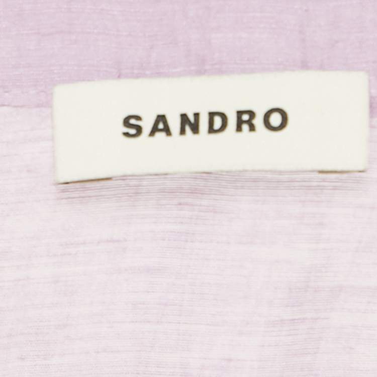 Pre Owned Sandro Light Purple Linen Cut-Out Mini Dress XS