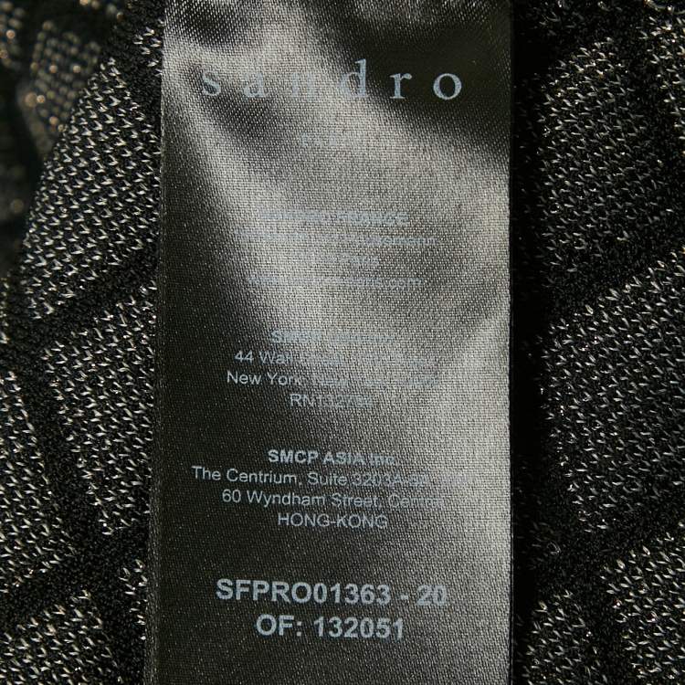 Pre Owned Sandro Black Quilted Knit Sleeveless Mini Dress S