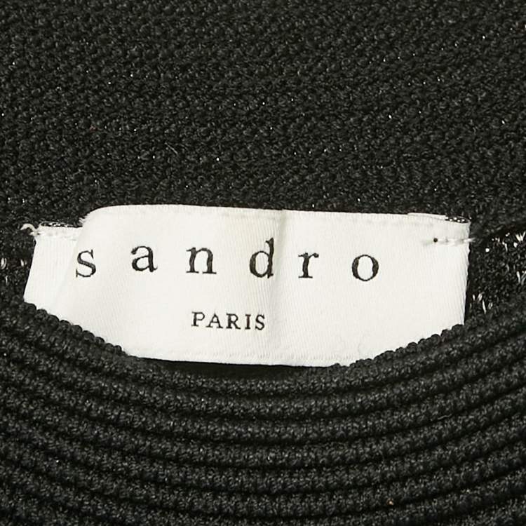 Pre Owned Sandro Black Quilted Knit Sleeveless Mini Dress S