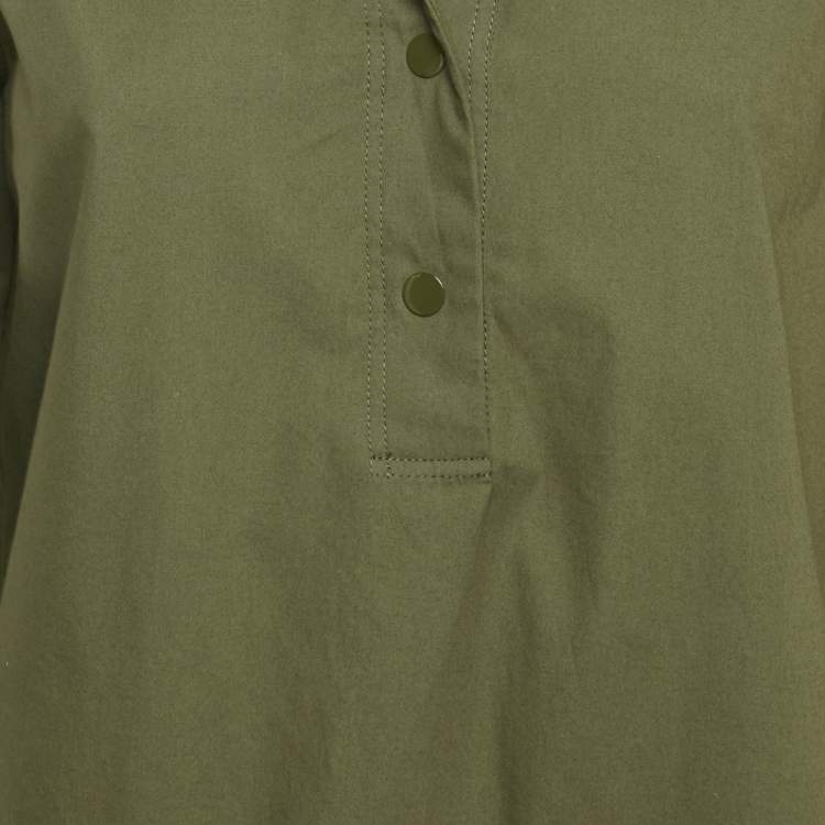 مملوكة مسبقًا Sandro Olive Green Cotton Long Sleeve Top L