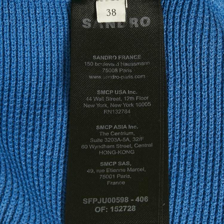 Pre Owned Sandro Blue Knit Mini Skirt M