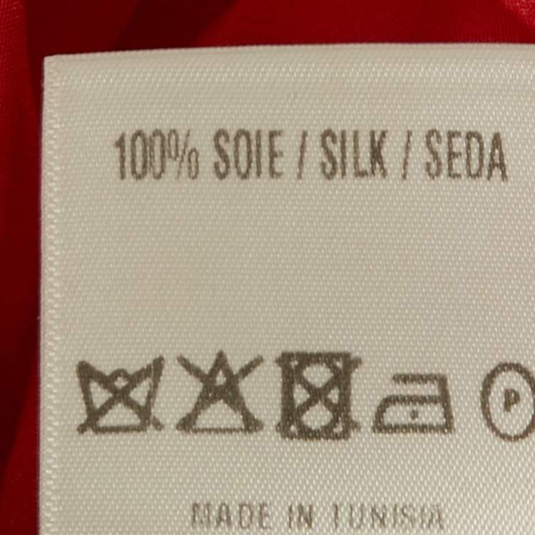 Pre Owned Sandro Red Silk Metal Trim Detail Sleeveless Top L