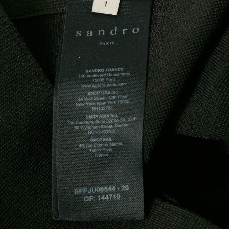 Pre Owned Sandro Black Knit Ruffle Tiered Mini Skirt  S