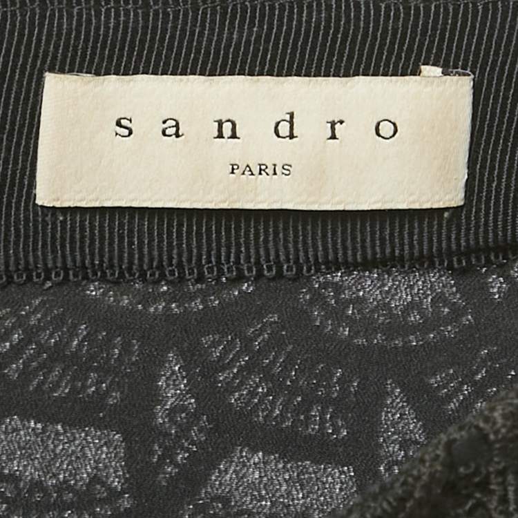 Pre Owned Sandro Black Lace Mini Skirt M