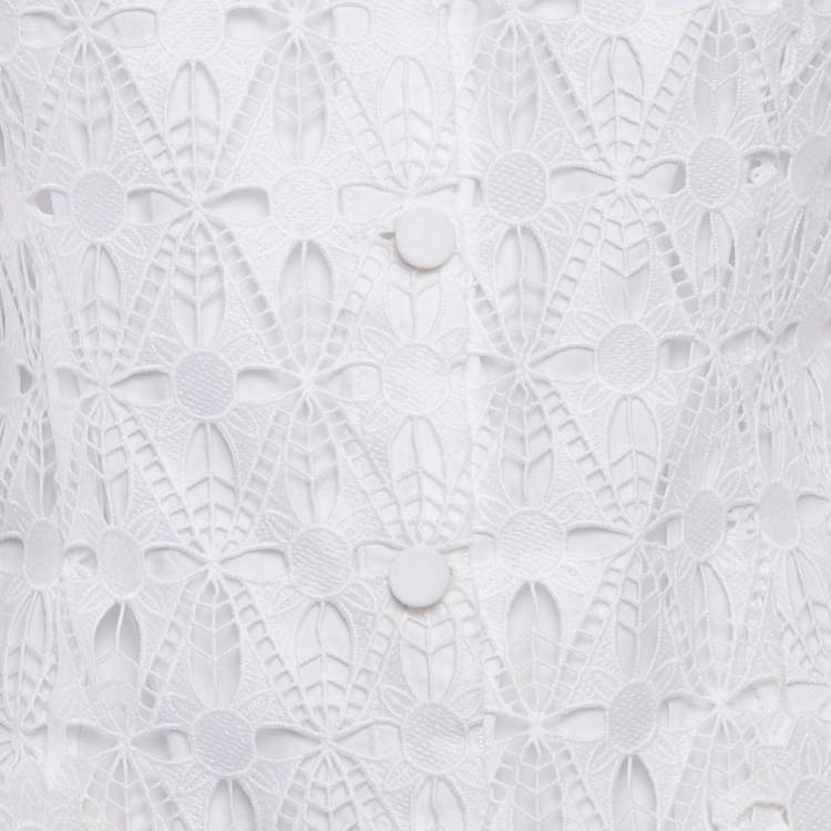 Pre Owned Sandro White Lace Mini Dress S