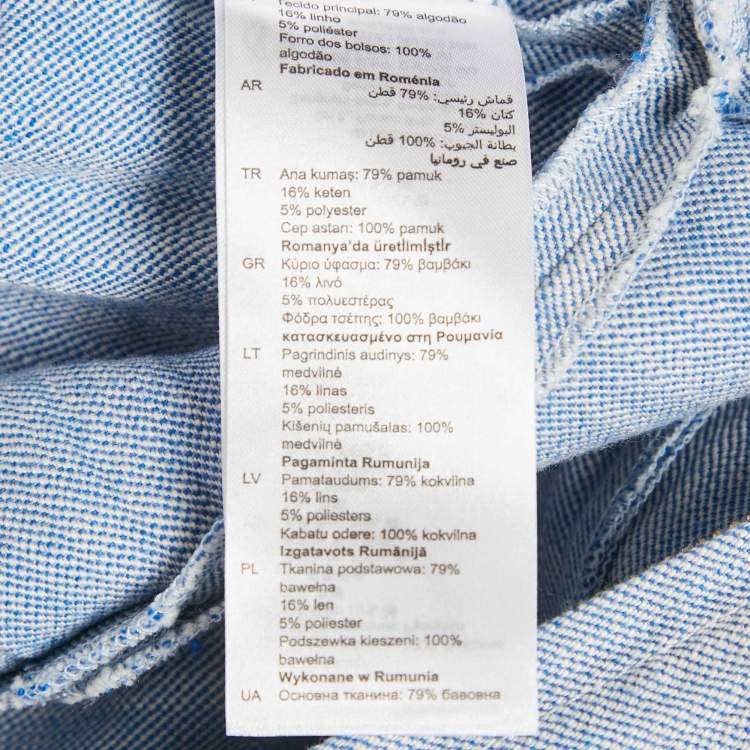 Pre Owned Sandro Blue Cotton Gabardine Zip-Up Alma Playsuit M