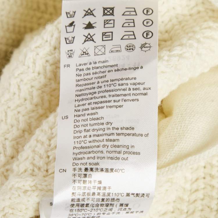 Pre Owned Sandro Cream Crochet Nino Denim Detail Jacket L