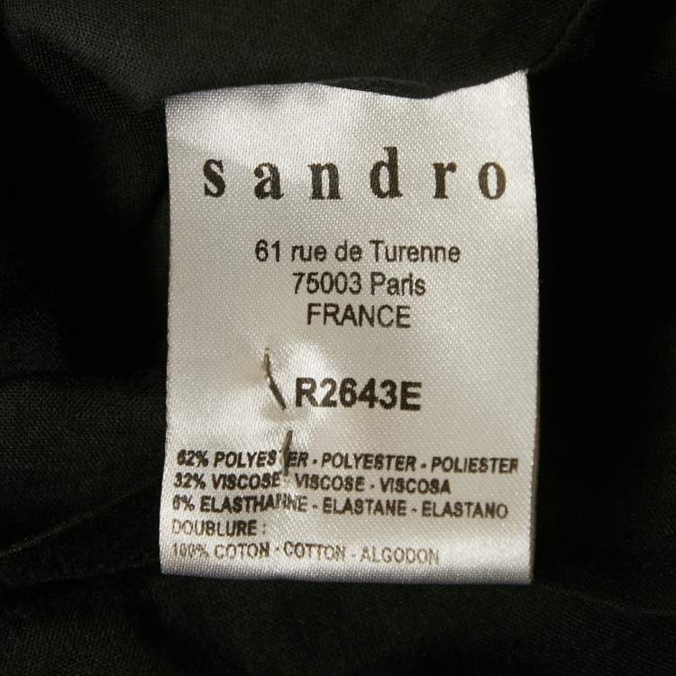 Pre Owned Sandro Black Crepe Bow Detail Mini Dress S