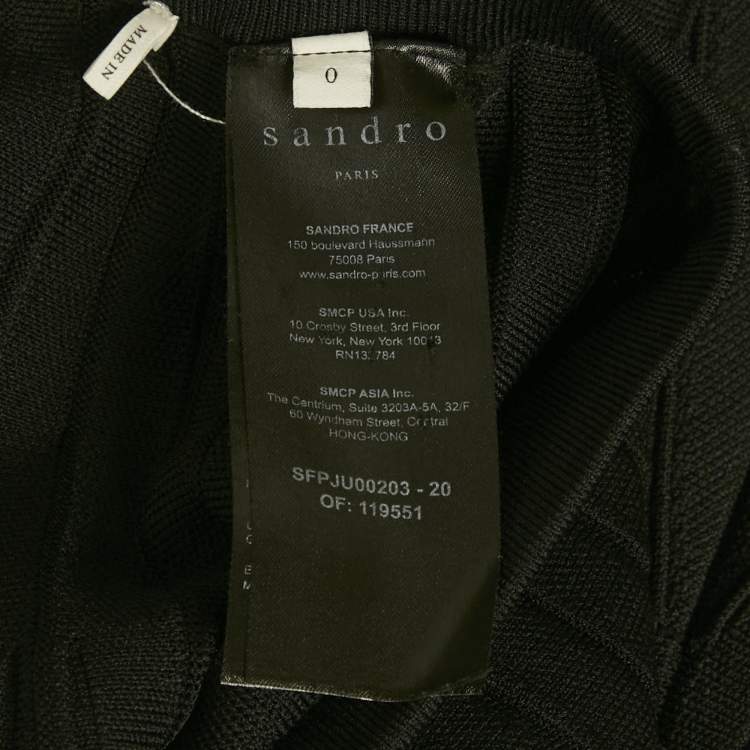 Pre Owned Sandro Black Knit Pleated Mini Skirt XS