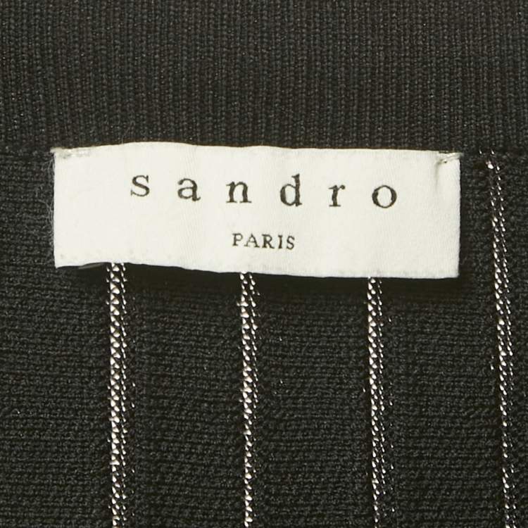 Pre Owned Sandro Black Knit Pleated Mini Skirt XS