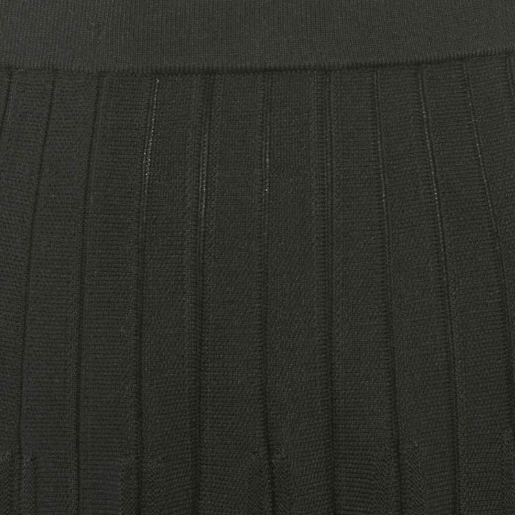 Pre Owned Sandro Black Knit Pleated Mini Skirt XS