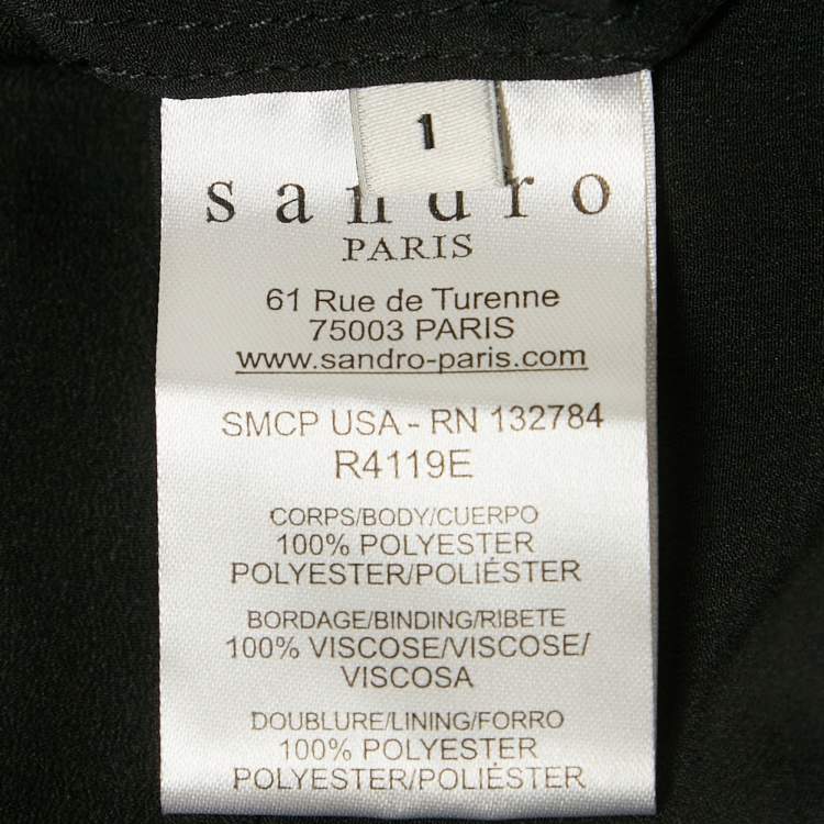 مملوكة مسبقًا Sandro Black Plisse Drop Waist Short Dress M