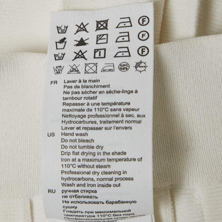 Pre Owned Sandro White Rib Knit Pleated Mini Skirt S